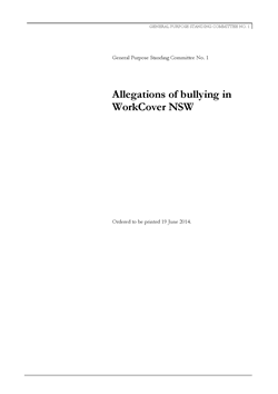 Page 1 from GPSC No 1 - Report 40 - Allegations of bullying in WorkCover NSW small