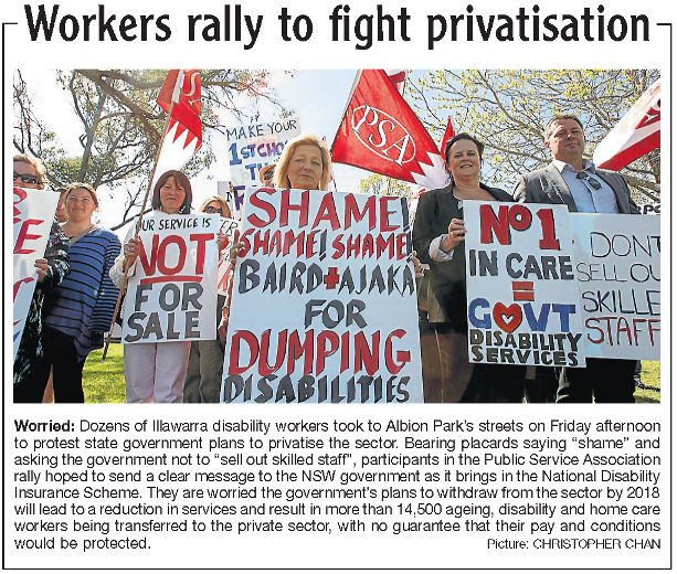 Illawarra Mercury anti privatisation rally Saturday 20 September 2014 medium