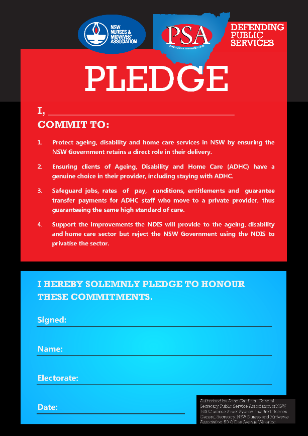 Candidates Pledge NSWNMA-PSA medium