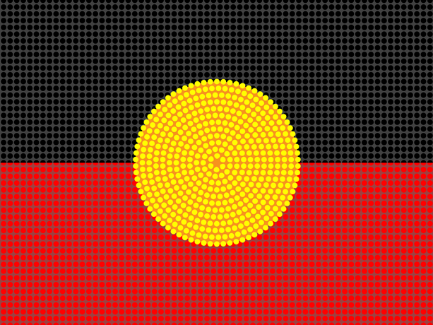 Indigenous flag dot painting medium