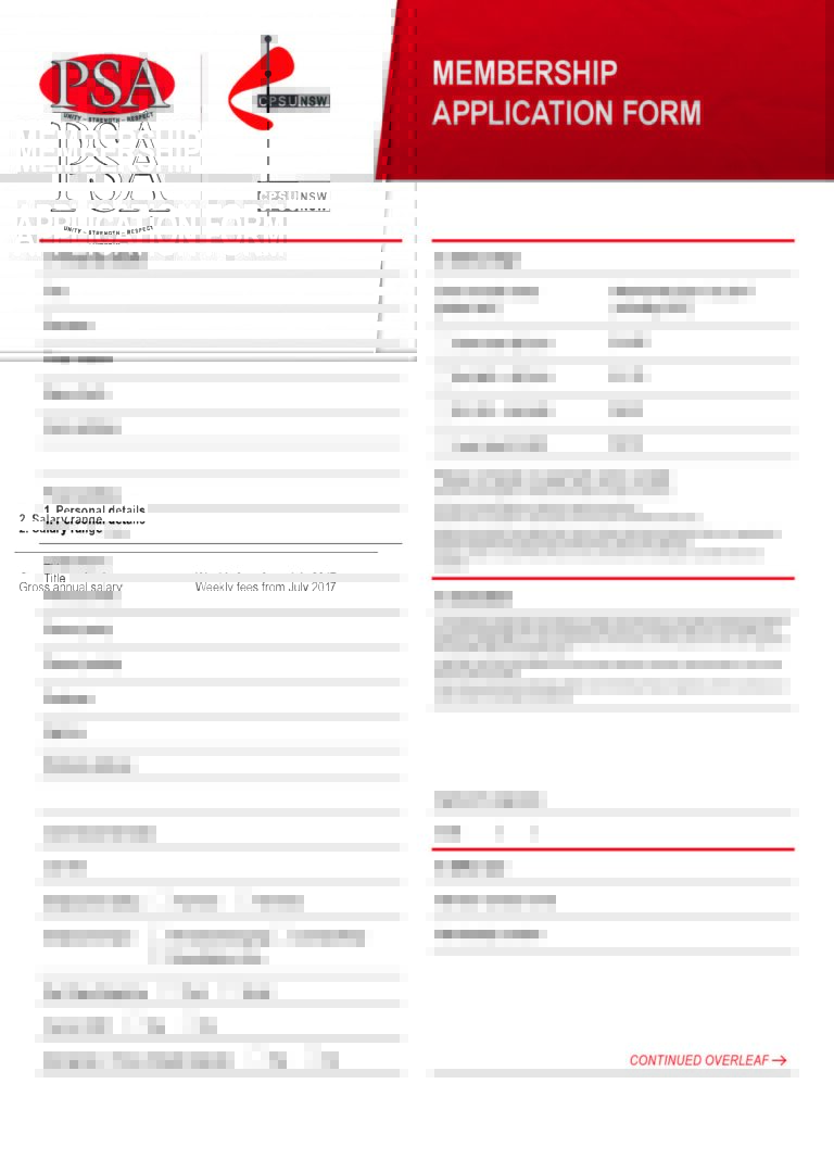 Member Application Form PRINT - Public Service Association