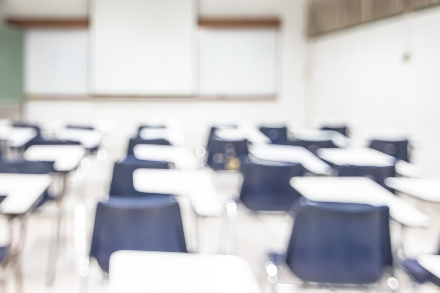 Blur Classroom Education Background Empty School Class Lecture Room Interior View With No Teacher Nor Student Public Service Association