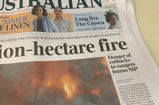 Danger of cutbacks to rangers burns NSW Deputy Premier John Barilaro – The Australian 13/11/19