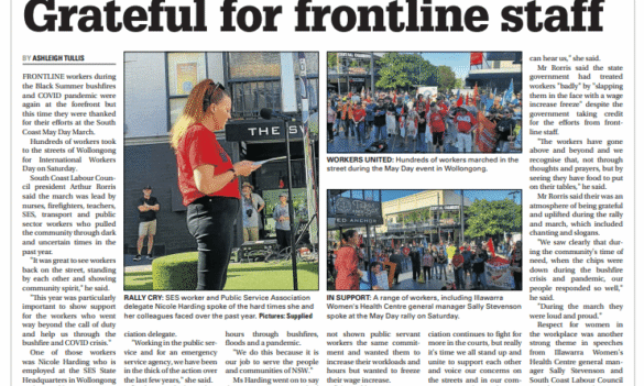 Grateful for frontline staff – Illawarra Mercury 03/05/2021
