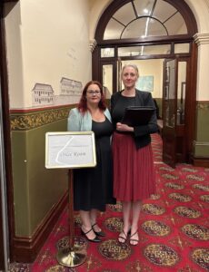Delegate Lisa Simmons and Industrial Manager Siobhan Callinan 